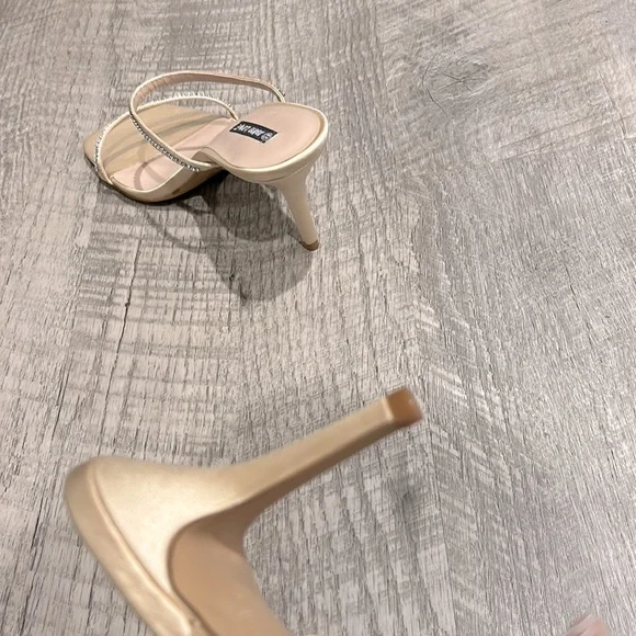 Thin Strappy Satin Slide on Heel - Picture 6 of 6